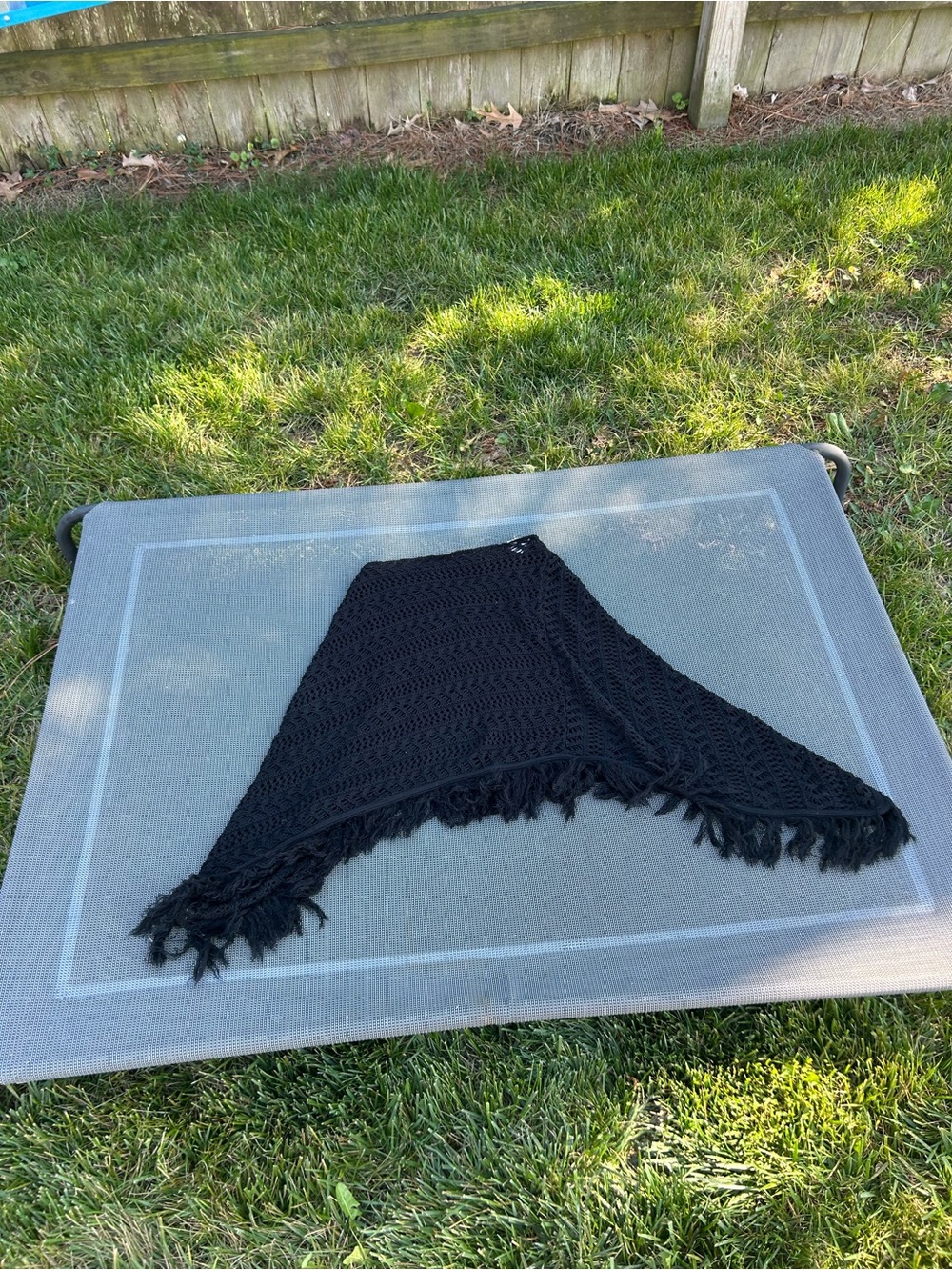 Y2k black crochet poncho by sweet lily - one size cottage whimsy fairy summer - Picture 5 of 7